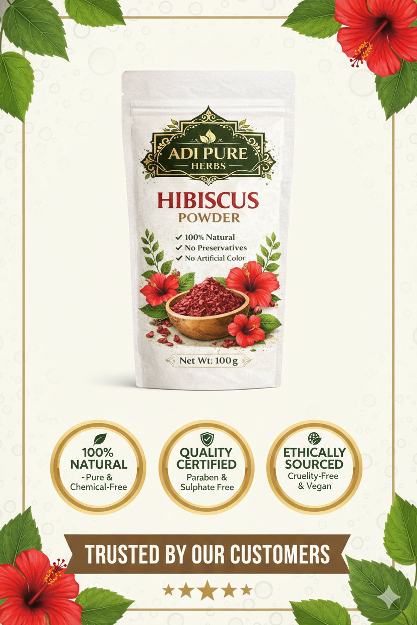 Adi Pure Herbs Hibiscus Flower Powder | Pure Herbal Hair Care Powder | 200g