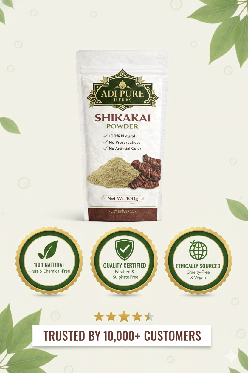 Adi Pure Herbs Shikakai Fruit Powder | Pure Herbal Hair Care Powder | 200g