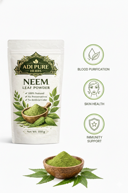 Adi Pure Herbs Neem Powder for Skin & Hair | 100% Pure & Natural | Chemical Free | Face Pack & Hair Mask Use | 200g