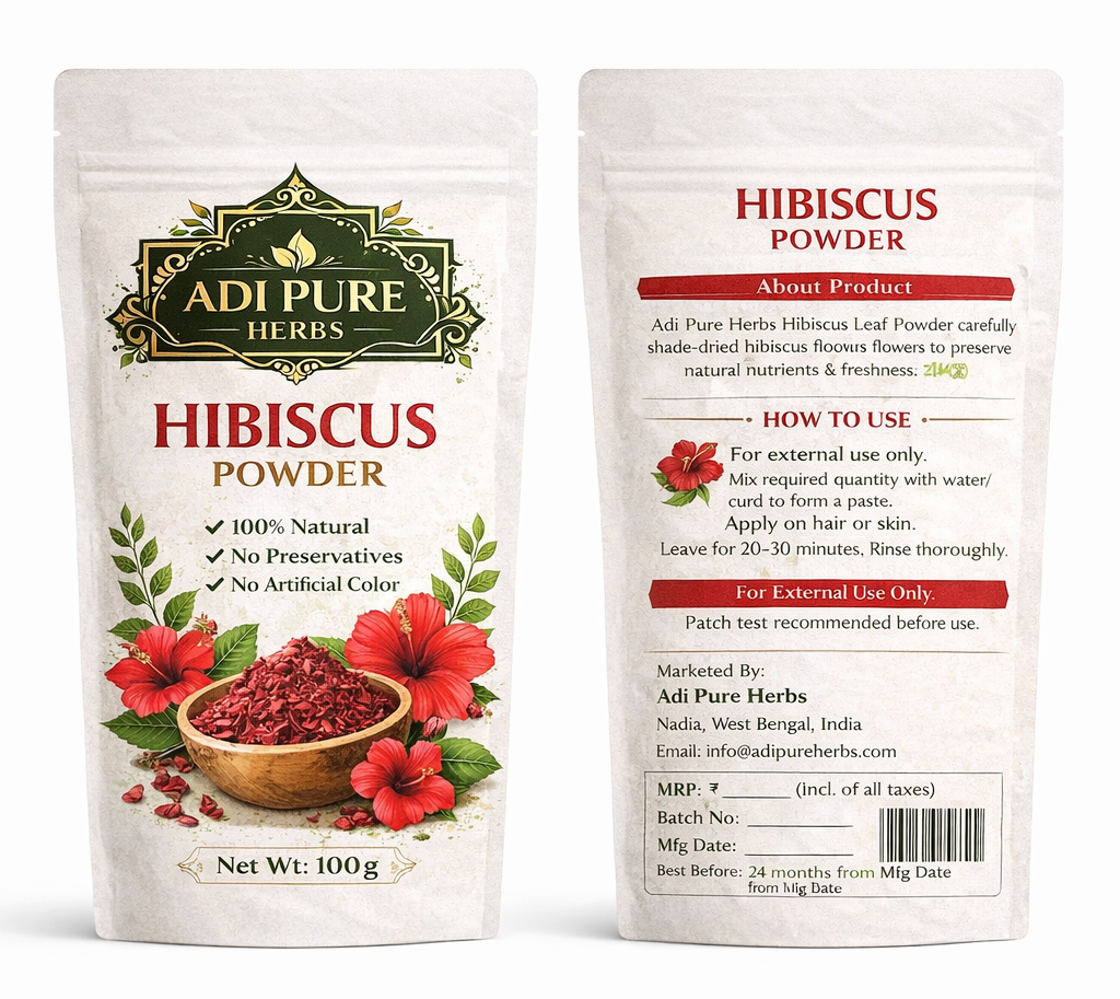 Adi Pure Herbs Hibiscus Flower Powder | Pure Herbal Hair Care Powder | 200g