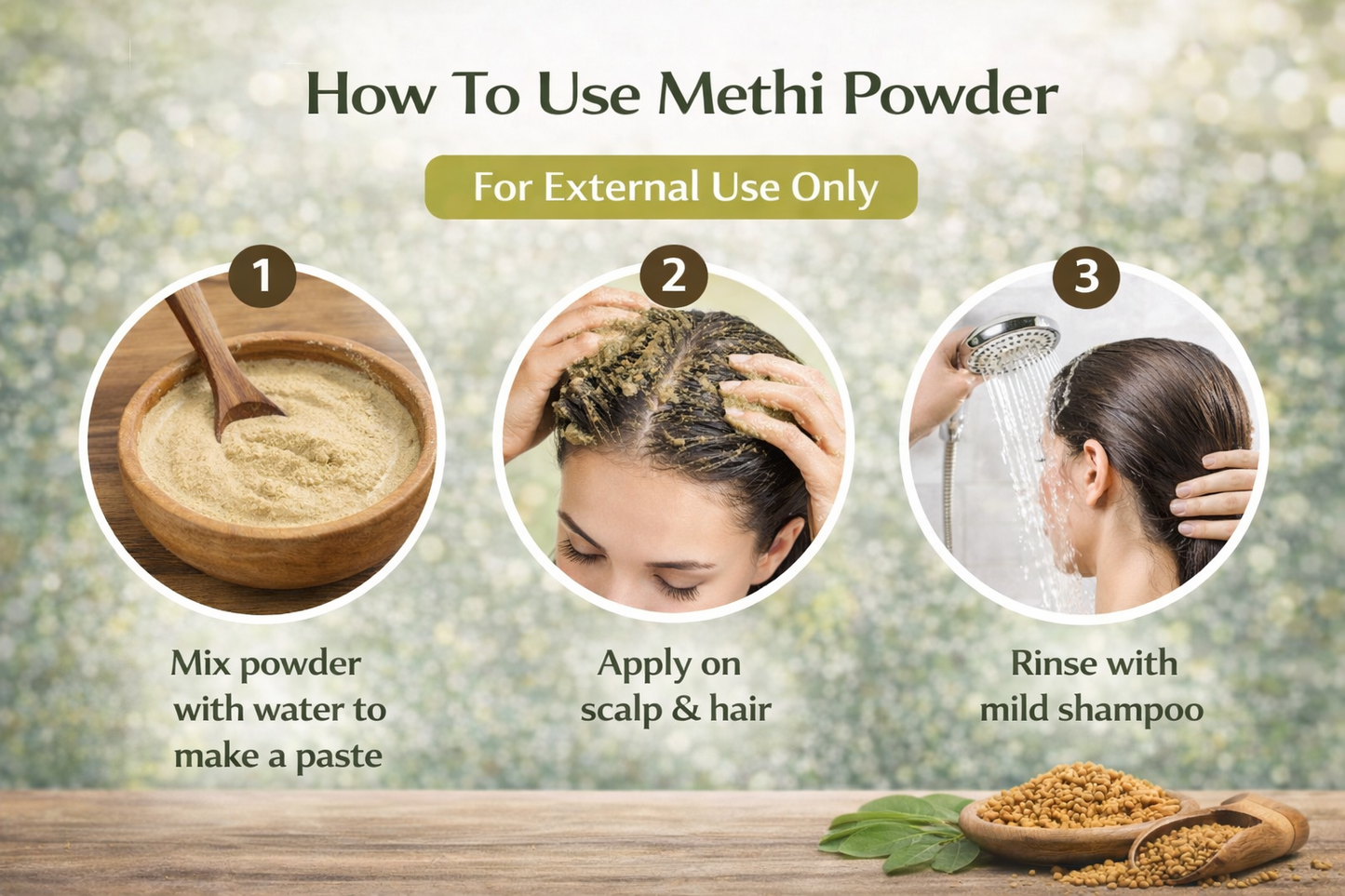 Adi Pure Herbs Methi Powder for Hair & Skin | 100% Pure Fenugreek Powder | Chemical Free | Hair Mask Use | 200g  Option 2 (High Conversion Title)