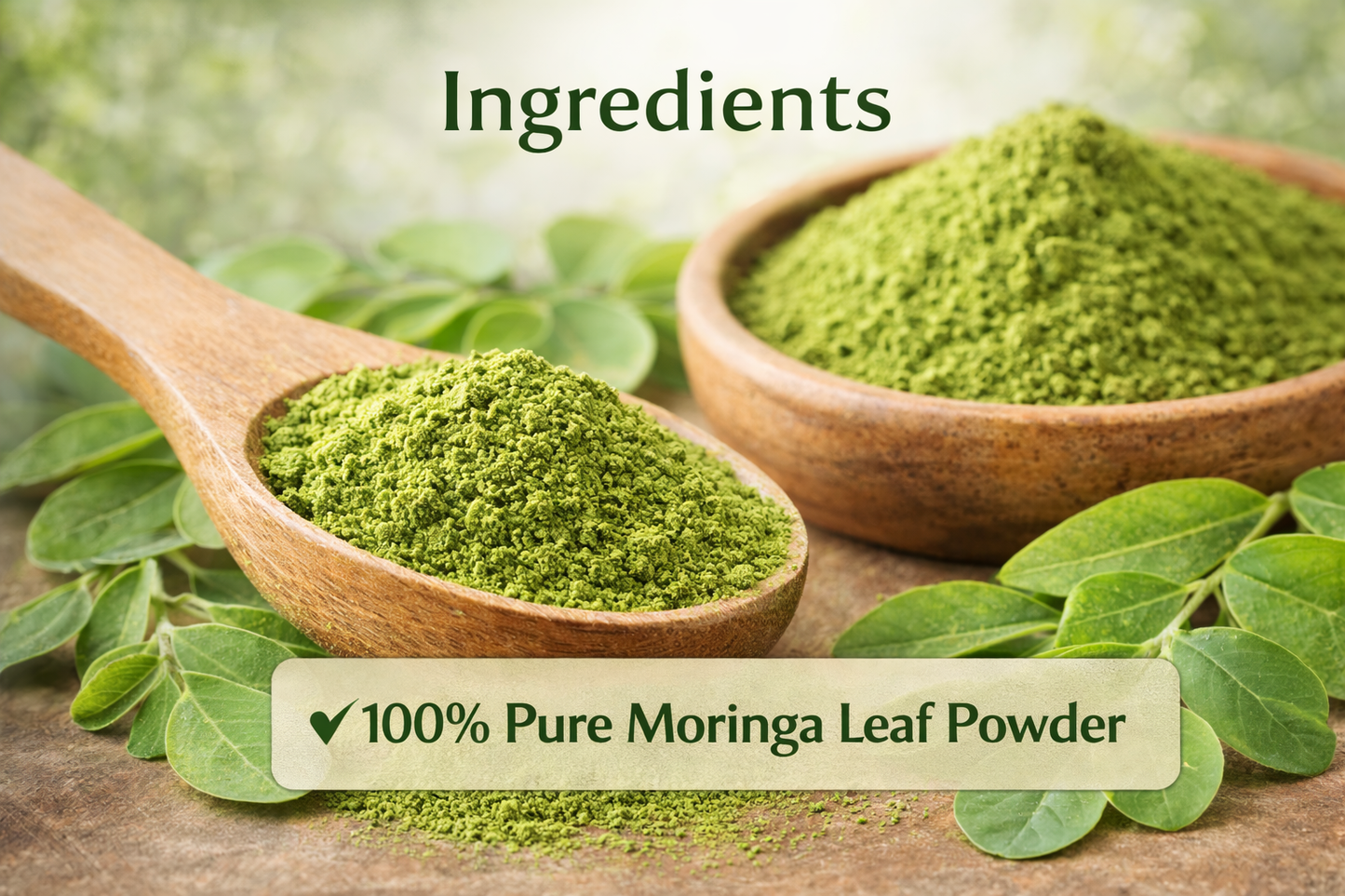 Adi Pure Herbs Moringa Powder | 100% Natural & Sun-Dried | Immunity & Energy Support | 100g