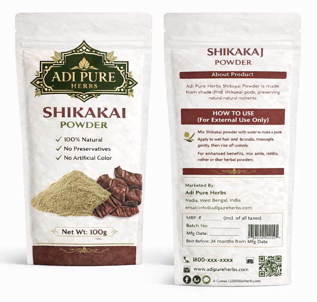 Adi Pure Herbs Shikakai Fruit Powder | Pure Herbal Hair Care Powder | 200g