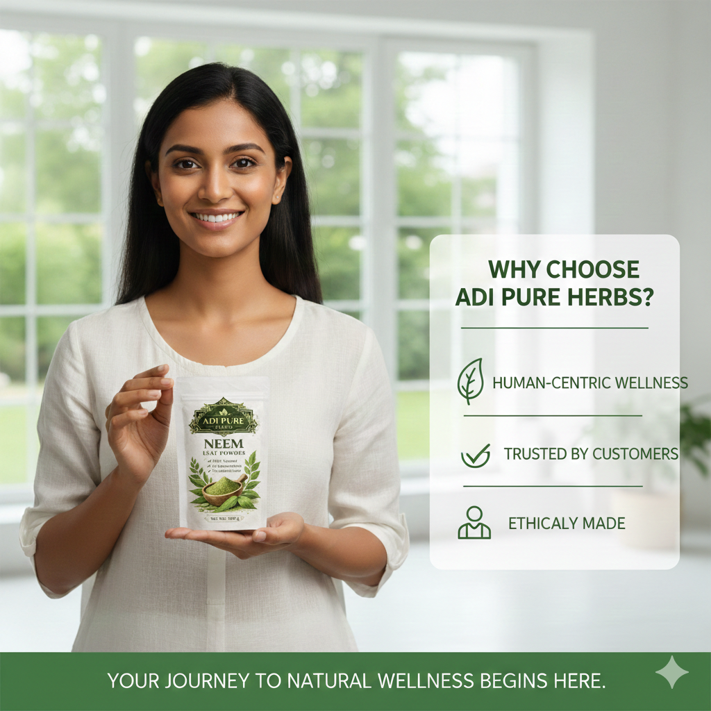 Adi Pure Herbs Neem Powder for Skin & Hair | 100% Pure & Natural | Chemical Free | Face Pack & Hair Mask Use | 200g